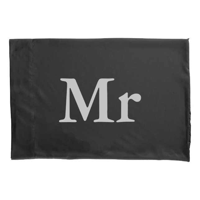 Mr and Mrs | elegant modern matching couple Pillow Case (Front)