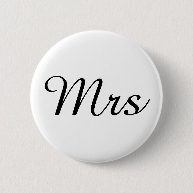 Mr and Mrs | elegant modern matching couple Pinback Button (Front)