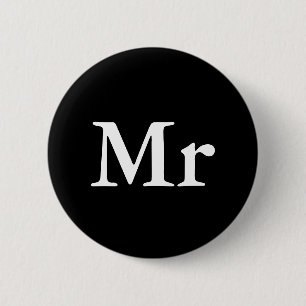 Mr and Mrs elegant modern matching couple Pinback Button