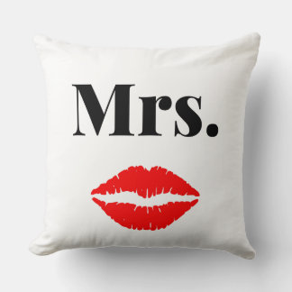 Mr and Mrs | elegant modern matching couple Throw Pillow
