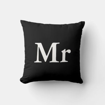 Mr And Mrs | Elegant Modern Matching Couple Throw Pillow by chingchingstudio at Zazzle