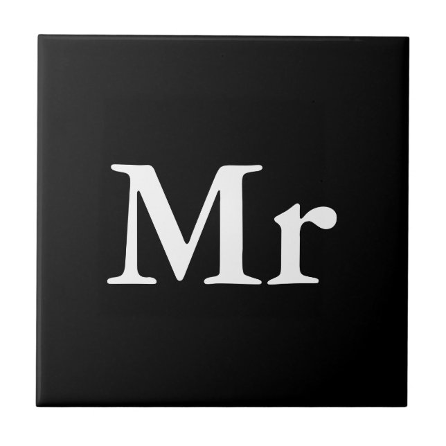 Mr and Mrs | elegant modern matching couple Tile (Front)