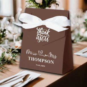 Mr and Mrs Elegant Simple Brown Favor Boxes