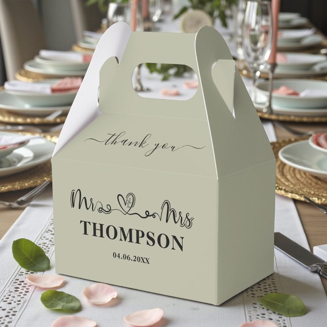 Mr and Mrs Elegant Simple | Cement Grey Favor Boxes (Creator Uploaded)