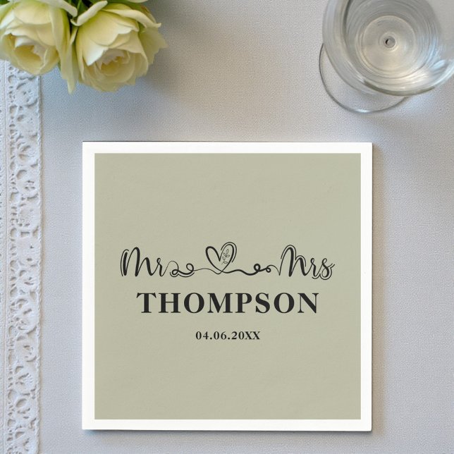 Mr and Mrs Elegant Simple | Cement Grey Napkins (Creator Uploaded)