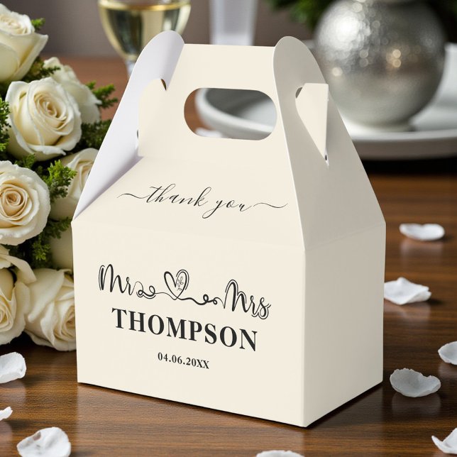 Mr and Mrs Elegant Simple | Natural White Favor Boxes (Creator Uploaded)