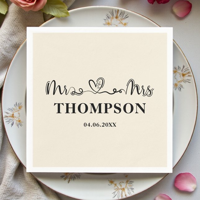 Mr and Mrs Elegant Simple | Natural White Napkins (Creator Uploaded)