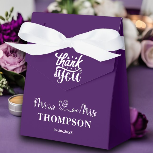 Mr and Mrs Elegant Simple | Purple Favor Boxes (Creator Uploaded)