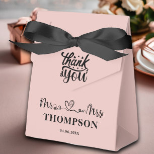 Mr and Mrs Elegant Simple Rose Gold Favor Boxes