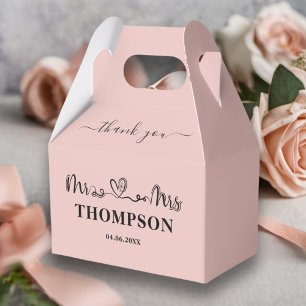 Mr and Mrs Elegant Simple Rose Gold Favor Boxes