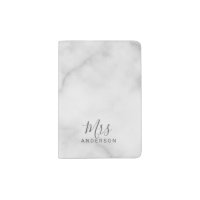 Mr and Mrs | Elegant White Marble Modern Script