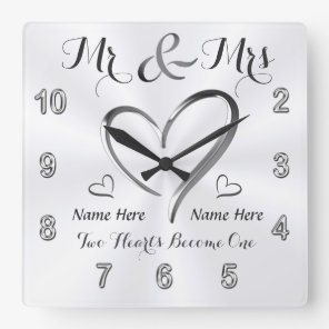 Mr and Mrs Engagement Gifts, Custom Wedding Clock