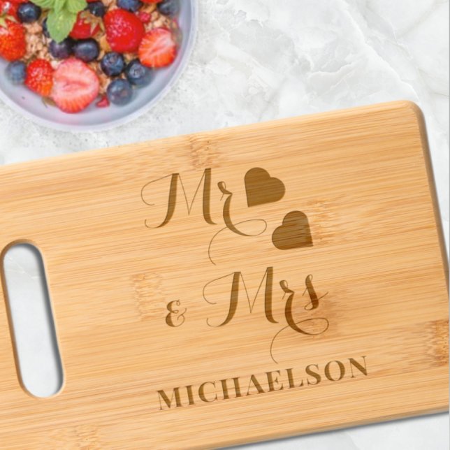 Mr. and Mrs. Engraved Cutting Board (Creator Uploaded)
