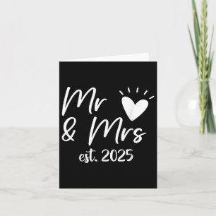 Mr. And Mrs. Est. 2025 Married Couple Wedding Husb Card