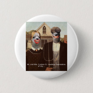 Mr and Mrs Eustace B. Hawkings Expressions of joy Button