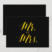 "Mr. and Mrs." Faux Gold Foil Chic Wedding Sign (Front/Back)