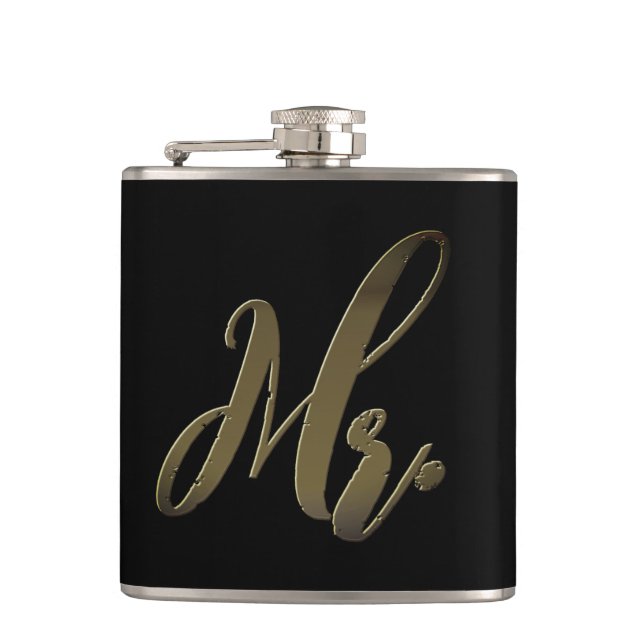 Mr and Mrs Flask Set Hip Wedding Flask Set (Front)