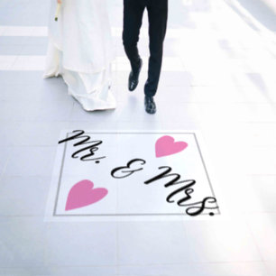 Mr. and Mrs Floor Decal for the Newlyweds 