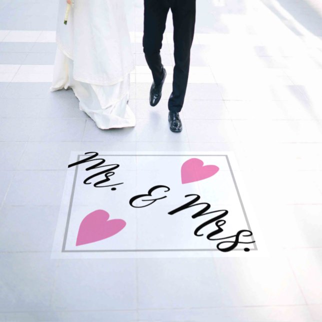 Mr. and Mrs Floor Decal for the Newlyweds  (Wedding)