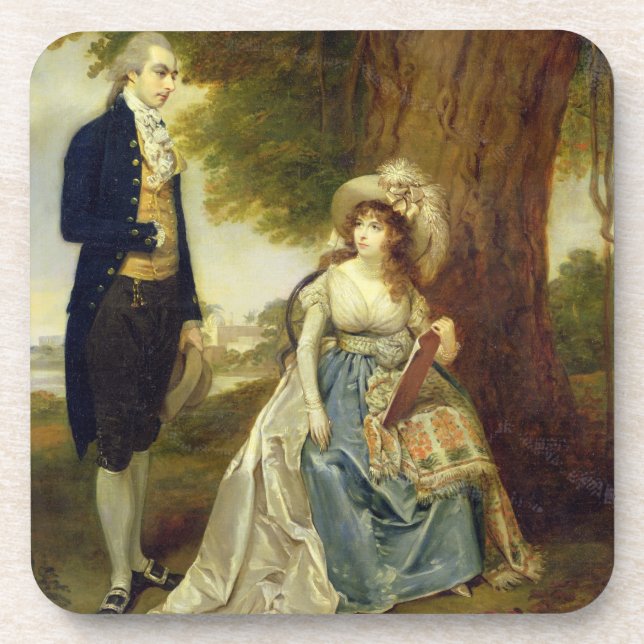 Mr and Mrs Fraser, c.1785-90 (oil on canvas) Drink Coaster (Front)