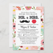 Mr and Mrs Fresh Pink Floral Couple Engagement Inv Invitation | Zazzle