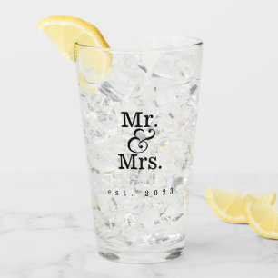 Mr and Mrs Glassware Wedding Gift Personalized Glass