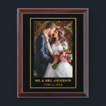 Mr. and Mrs. Gold Frame Wedding Photo Plaque<br><div class="desc">Elegant Gold Frame Wedding Mr. and Mrs. Photo Plaque</div>