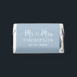 Mr and Mrs Heart Script Aqua Blue Custom Wedding H Hershey's Miniatures<br><div class="desc">Elegant custom wedding Hershey's Chocolate Miniatures candy favors include a modern and minimal "Mr and Mrs" design in heart calligraphy script featuring a monogram of the married couple's last name and wedding date in stylish text that can be personalized. The back includes a simple and sweet thank you message to...</div>