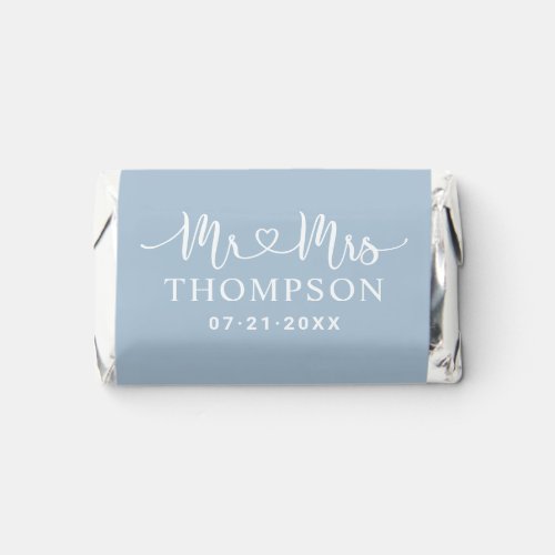 Mr and Mrs Heart Script Aqua Blue Custom Wedding H Hersheys Miniatures