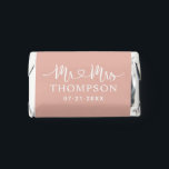 Mr and Mrs Heart Script Rose Gold Custom Wedding Hershey's Miniatures<br><div class="desc">Elegant custom wedding Hershey's Chocolate Miniatures candy favors include a modern and minimal "Mr and Mrs" design in heart calligraphy script featuring a monogram of the married couple's last name and wedding date in stylish text that can be personalized. The back includes a simple and sweet thank you message to...</div>