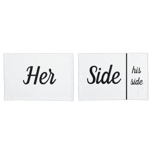 Mr and Mrs Her His Side Couple Pillowcases