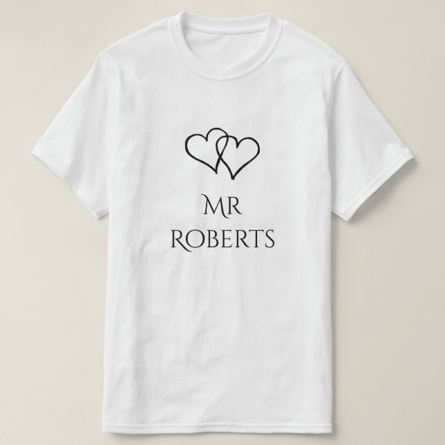 Mr and Mrs his hers matching matching t shirt set (Design Front)