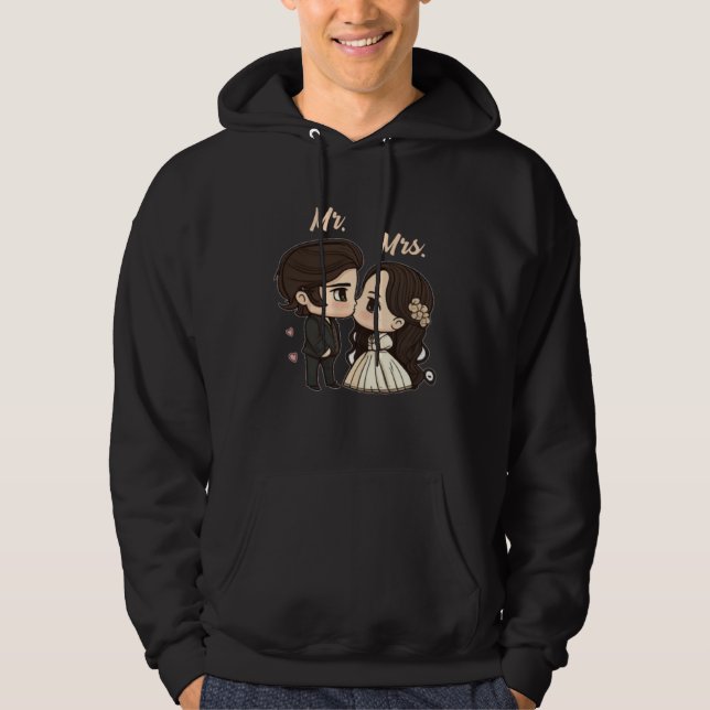 Mr and Mrs Honeymoon Couple Hoodie (Front)