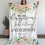 Mr and Mrs Honeymoon Wedding Gift Fleece Blanket<br><div class="desc">Introducing the Wildflower Wedding Fleece Blanket! This luxurious and unique blanket makes the perfect gift for any couple. Wedding season is upon us and what better way to show your loved ones how much you care than with a personalized fleece blanket! This blanket features beautiful watercolor wildflowers in terracotta and...</div>