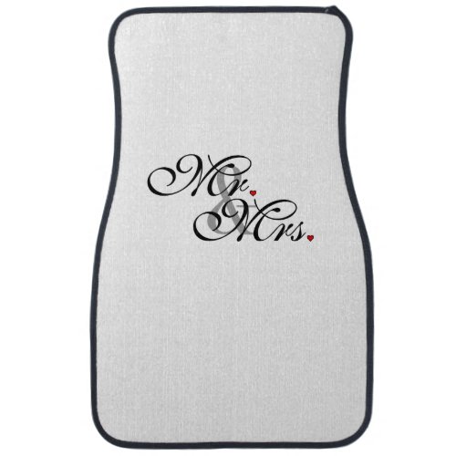 Mr and Mrs Husband Wife His Her Newly Weds Car Floor Mat