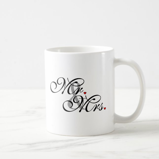 Mr. and Mrs. Husband Wife His Her Newly Weds Coffee Mug (Right)