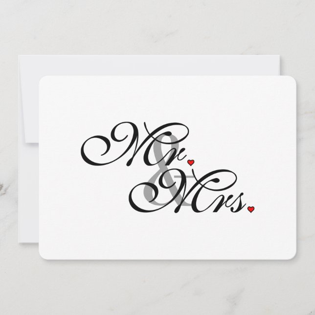 Mr. and Mrs. Husband Wife His Her Newly Weds Invitation (Front)