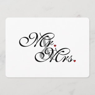 Mr. and Mrs. Husband Wife His Her Newly Weds Invitation