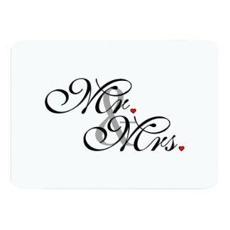 Mr. and Mrs. Husband Wife His Her Newly Weds Invitation