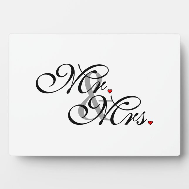 Mr. and Mrs. Husband Wife His Her Newly Weds Plaque (Front)