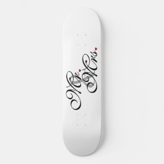 Mr. and Mrs. Husband Wife His Her Newly Weds Skateboard