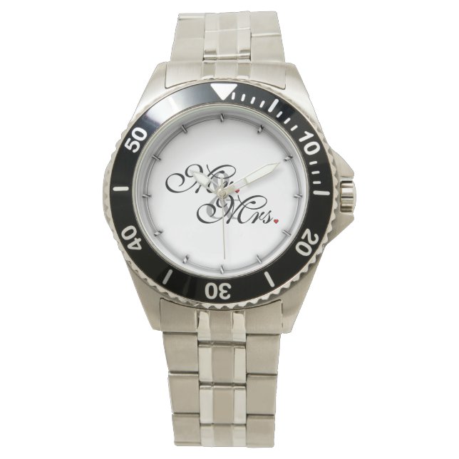 Mr. and Mrs. Husband Wife His Her Newly Weds Watch (Front)
