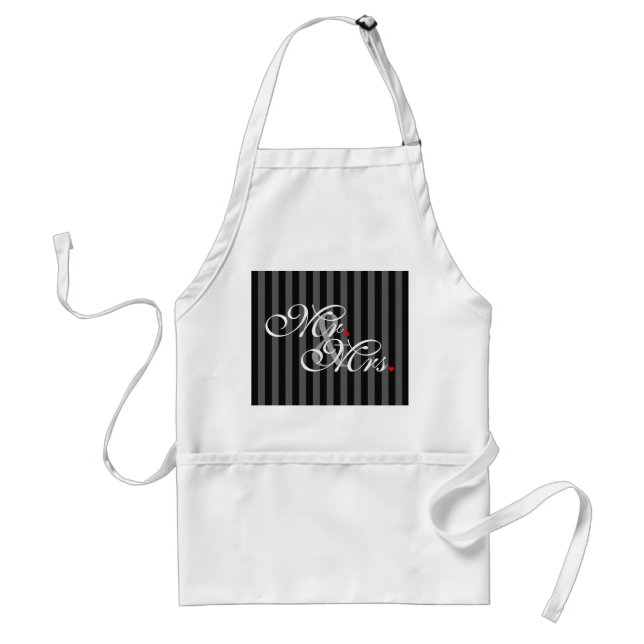 Mr. and Mrs. Husband Wife His Hers Newly Weds Adult Apron (Front)