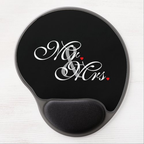 Mr and Mrs Husband Wife His Hers Newly Weds Gel Mouse Pad