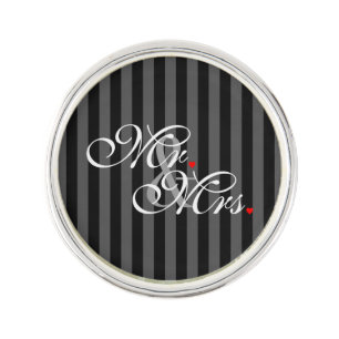 Mr. and Mrs. Husband Wife His Hers Newly Weds Lapel Pin