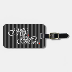 Mr. and Mrs. Husband Wife His Hers Newly Weds Luggage Tag