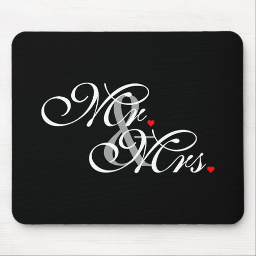 Mr and Mrs Husband Wife His Hers Newly Weds Mouse Pad