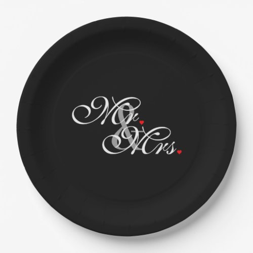 Mr and Mrs Husband Wife His Hers Newly Weds Paper Plates