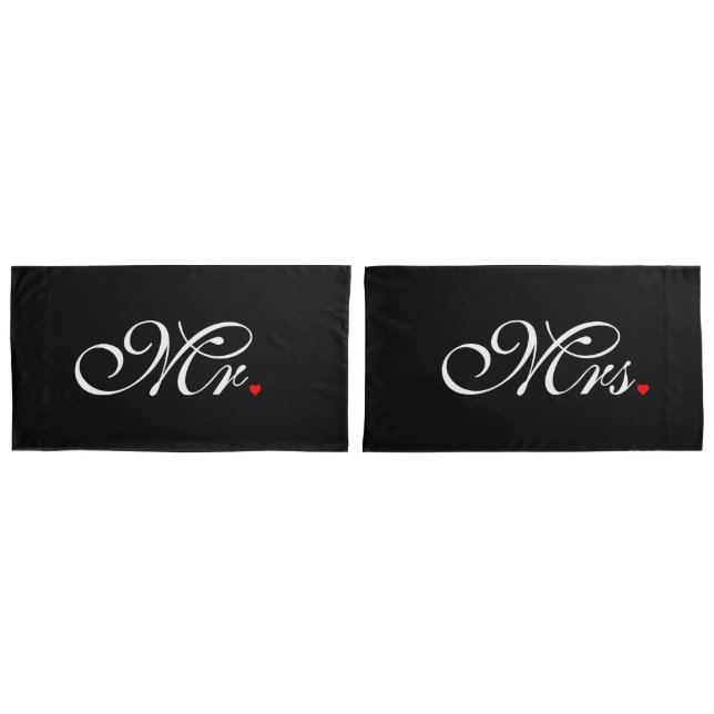 Mr. and Mrs. Husband Wife His Hers Newly Weds Pillowcase (Front-Set)