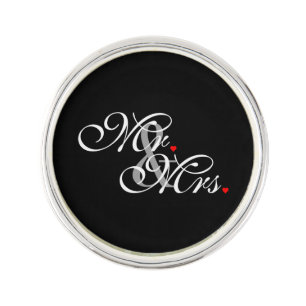 Mr. and Mrs. Husband Wife His Hers Newly Weds Pin